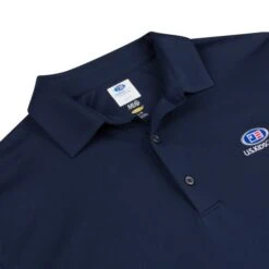 USKG Mens Solid ML75 Polo, Deep Navy -Golf Store 40385 AltB