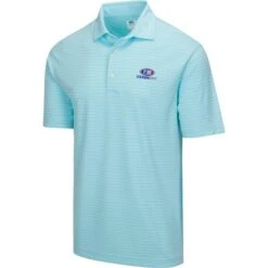 USKG Mens Micro Stripe Polo, Aqua Stream
