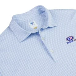 USKG Mens Micro Stripe Polo, Blue Stream -Golf Store 40421 AltB