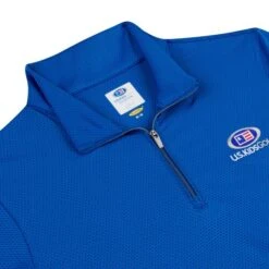 USKG Womens Textured Pullover, Maritime Blue -Golf Store 40534 AltC
